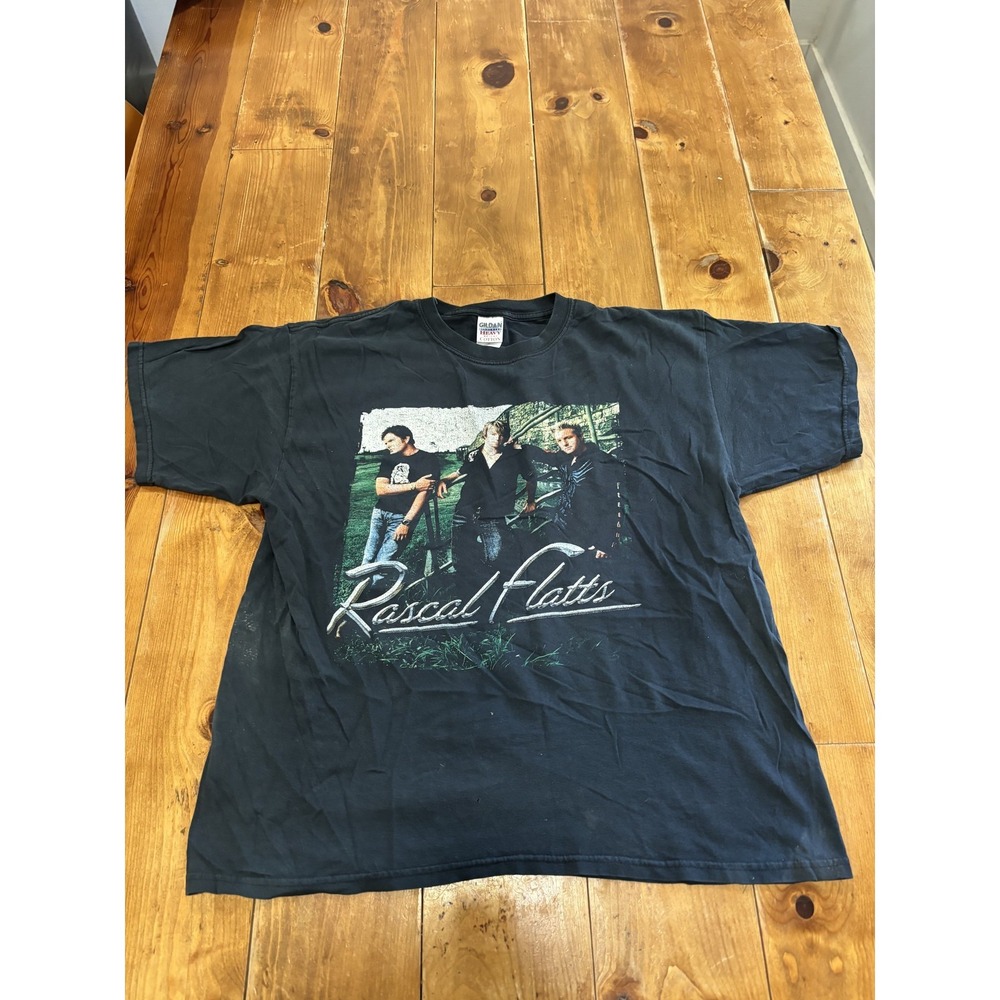 Vintage Rascal Flatts Here's To You Tour Band Tee T-Shirt Gildan XL Black